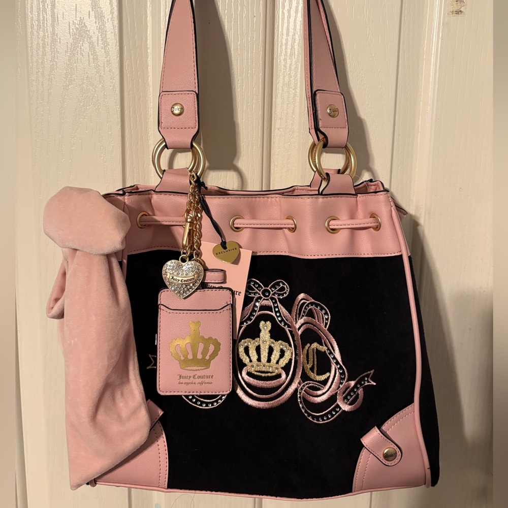 Juicy Couture Pink and Black “Lovers Club” Tote Bag